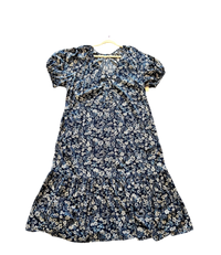 Blue Floral Maxi Peasant Dress