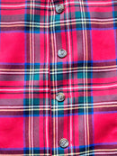 2X Red Tartan Plaid & Red Reversible Vest