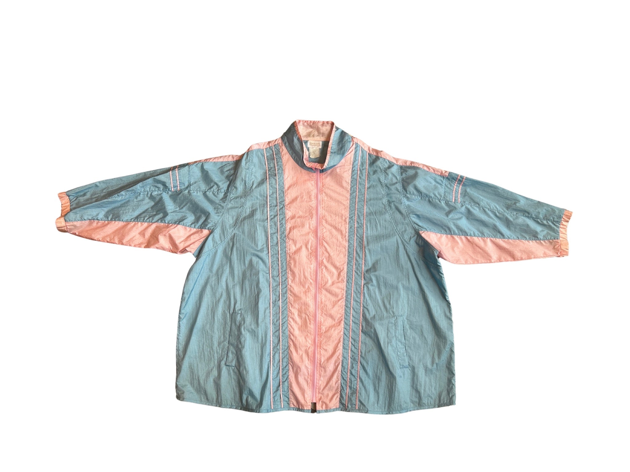 5X Roaman's Pink & Blue Windbreaker