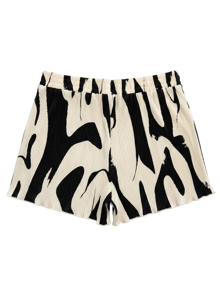 Black and White Abstract Shorts