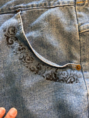 Hand-stamped Lover Denim Shorts