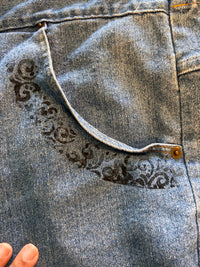 Hand-stamped Lover Denim Shorts