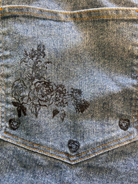 Hand-stamped Lover Denim Shorts