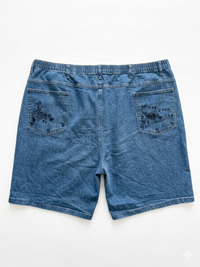 Hand-stamped Lover Denim Shorts
