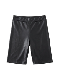 Akira Faux Leather Biker Shorts