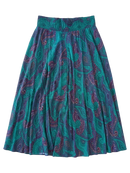 Teal Paisley Print Skirt