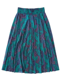 Teal Paisley Print Skirt
