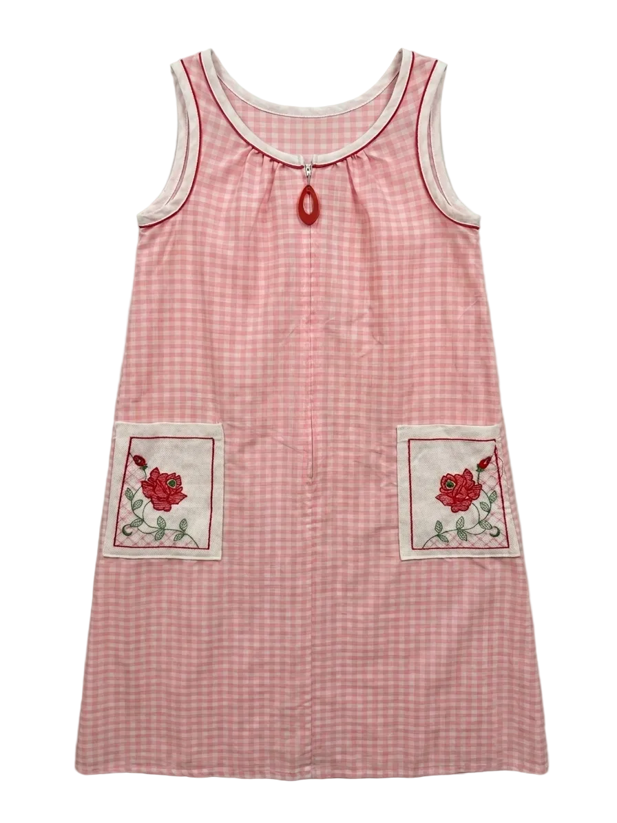 Handmade Gingham Floral Dress