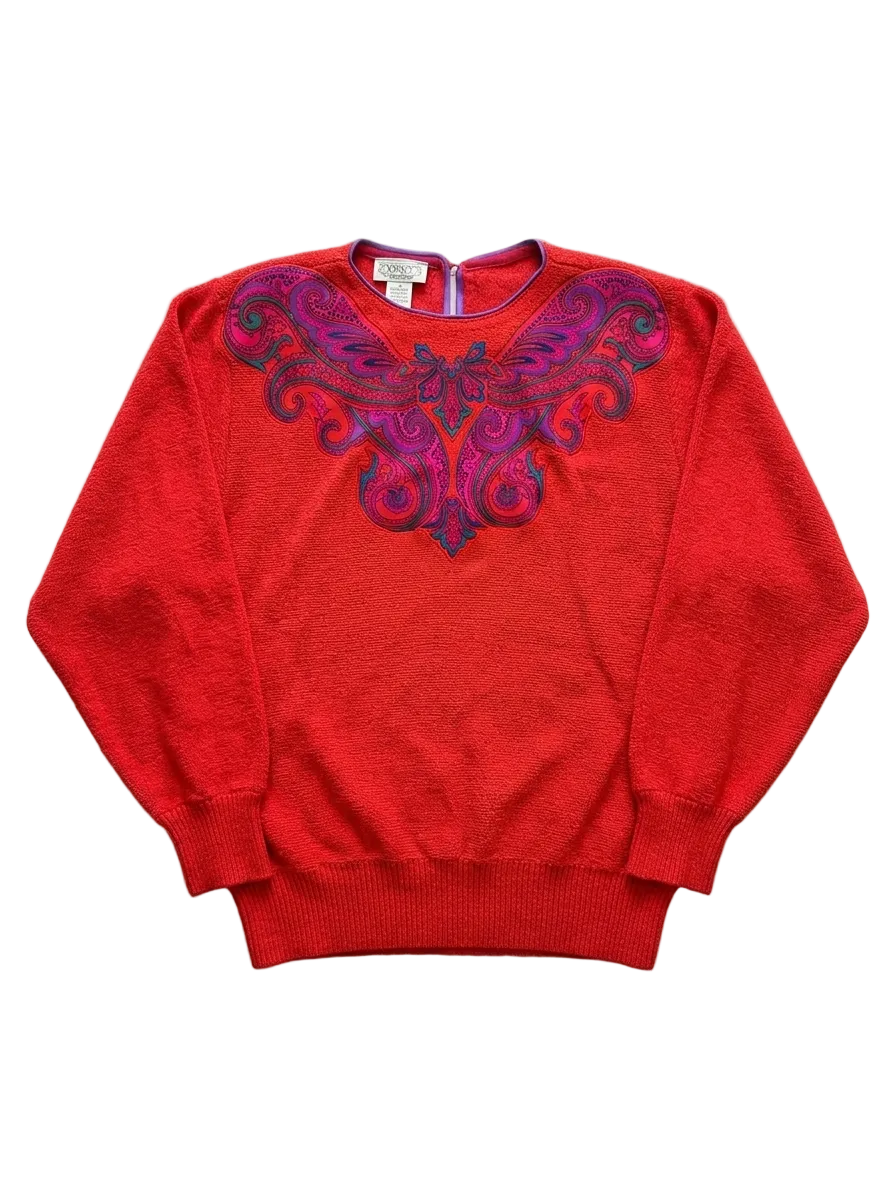 Red Paisley Sweater