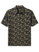 Abstract Geometric Button Up