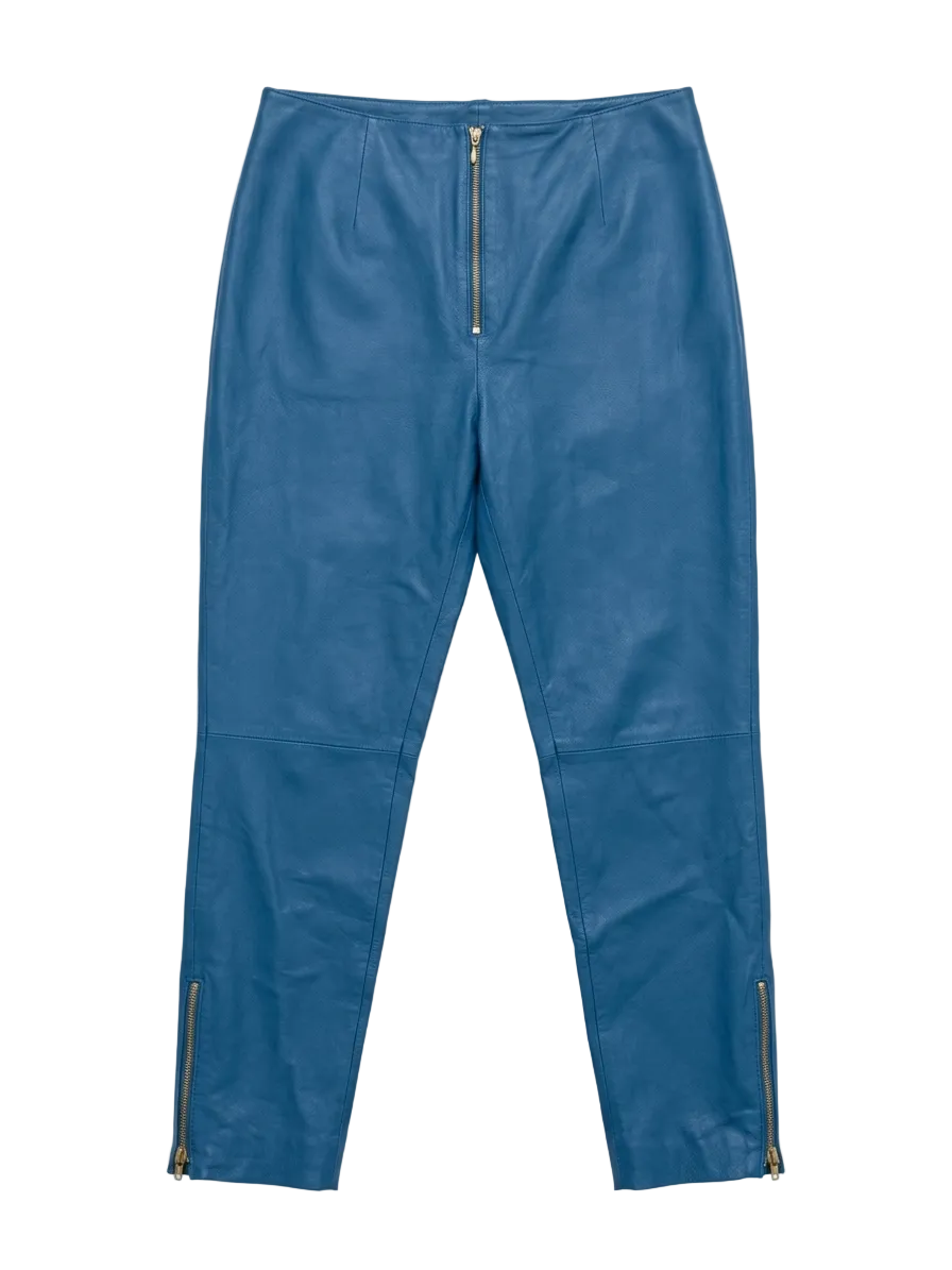 Blue Leather Pants