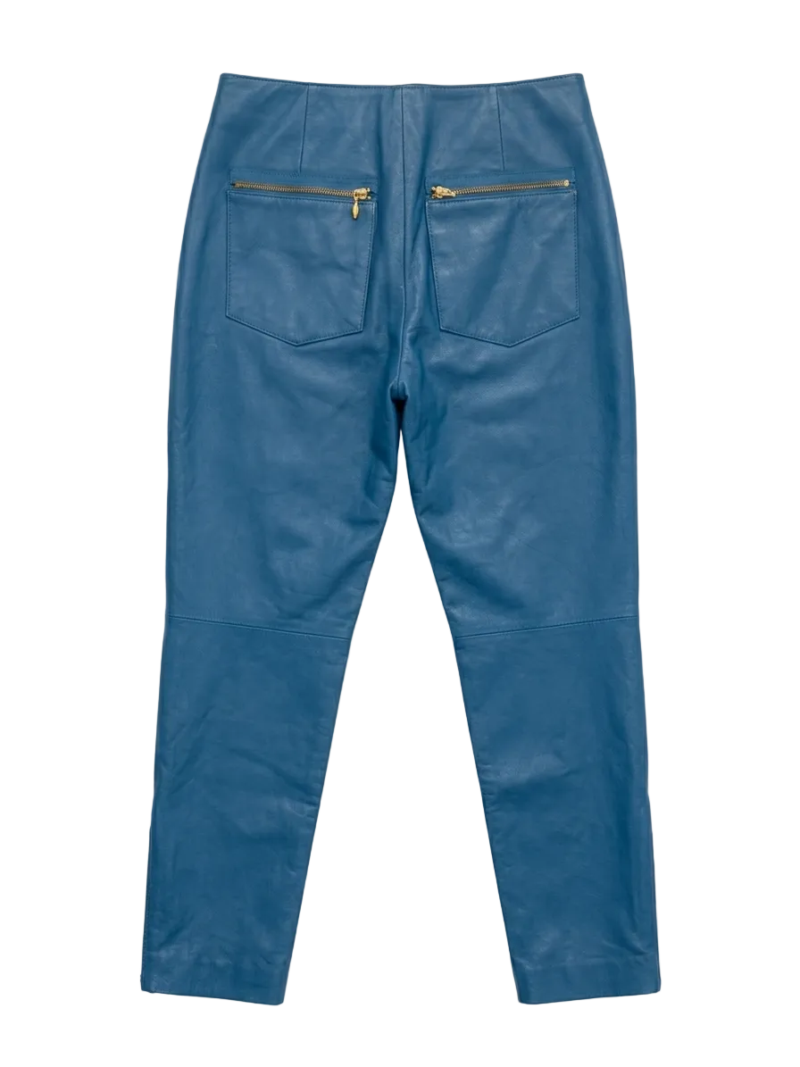 Blue Leather Pants