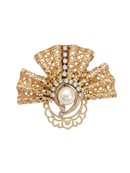 Gold Tone Fan Brooch