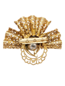 Gold Tone Fan Brooch