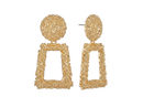 Textured Gold Drop Earrings