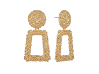 Textured Gold Drop Earrings