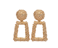 Textured Gold Drop Earrings