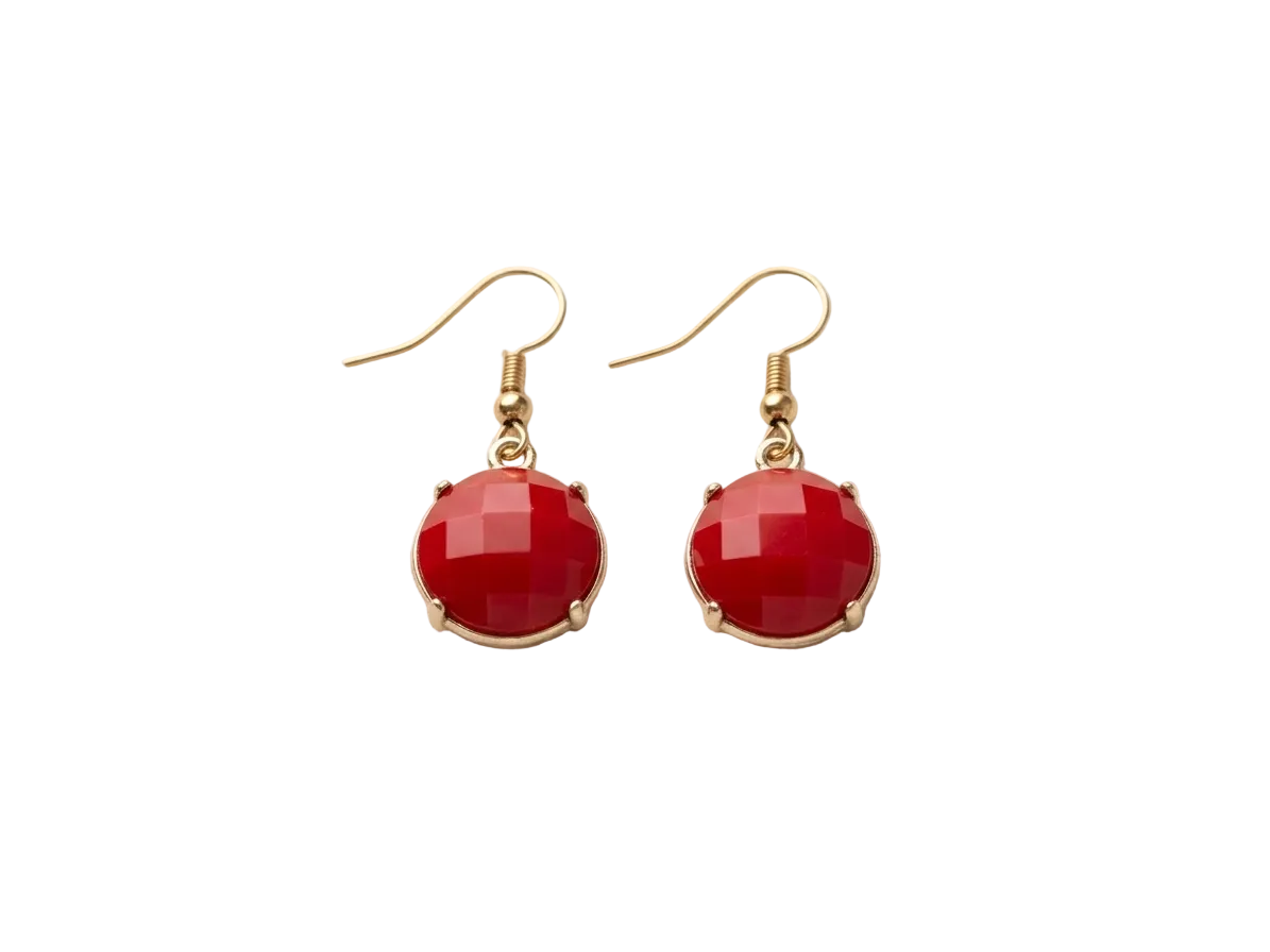 Red Prismatic Earrings