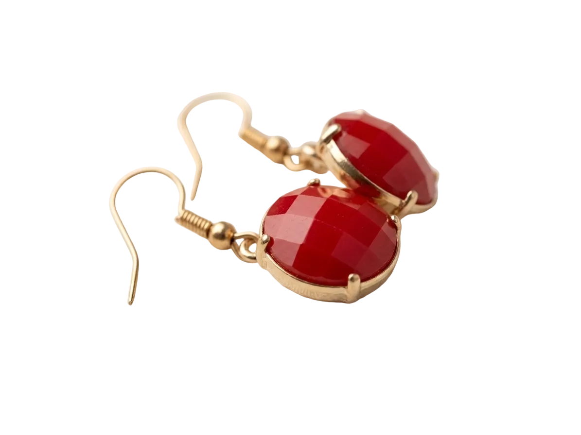 Red Prismatic Earrings