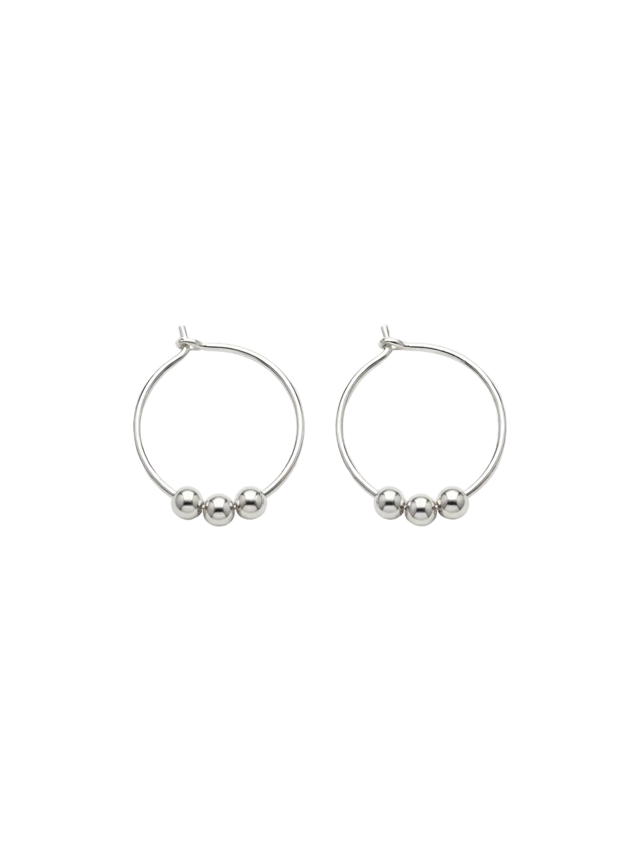 Mini Silver Ball Hoops