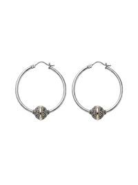 Silver Filligree Ball Hoop