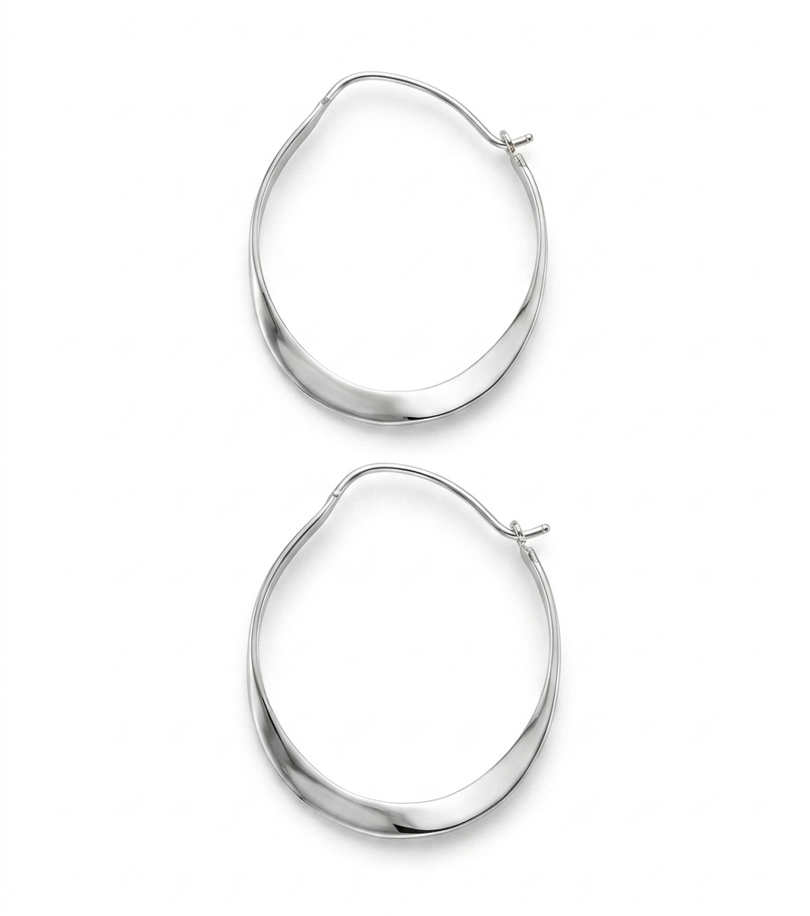 Hammered Oval Hoops