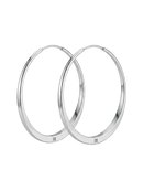 High Shine Silver Circle Hoop
