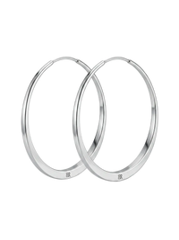 High Shine Silver Circle Hoop