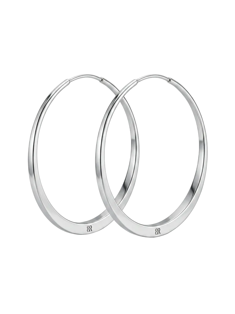 High Shine Silver Circle Hoop