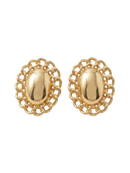 Gold Oval Rope Earrings