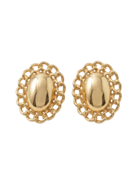 Gold Oval Rope Earrings
