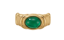 Gold and Green Ribbed Earrings