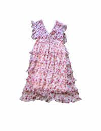 Arula Pink Sheer Floral Dress