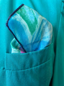 2X Teal Double Breasted Blazer