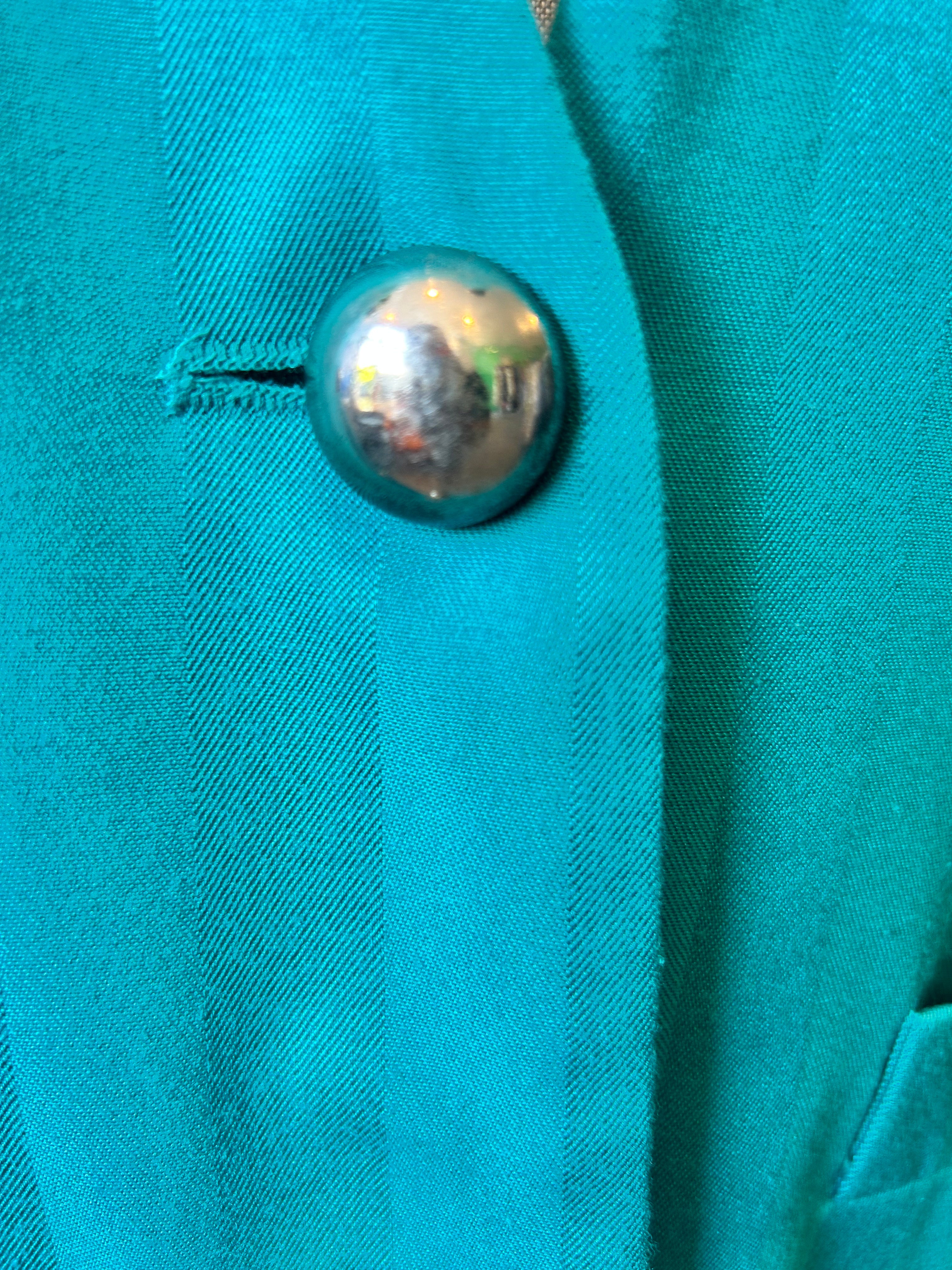 2X Teal Double Breasted Blazer
