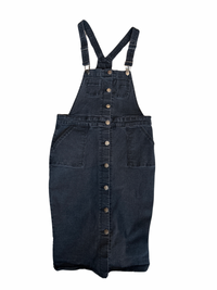 XL Black Denim Overall Dress