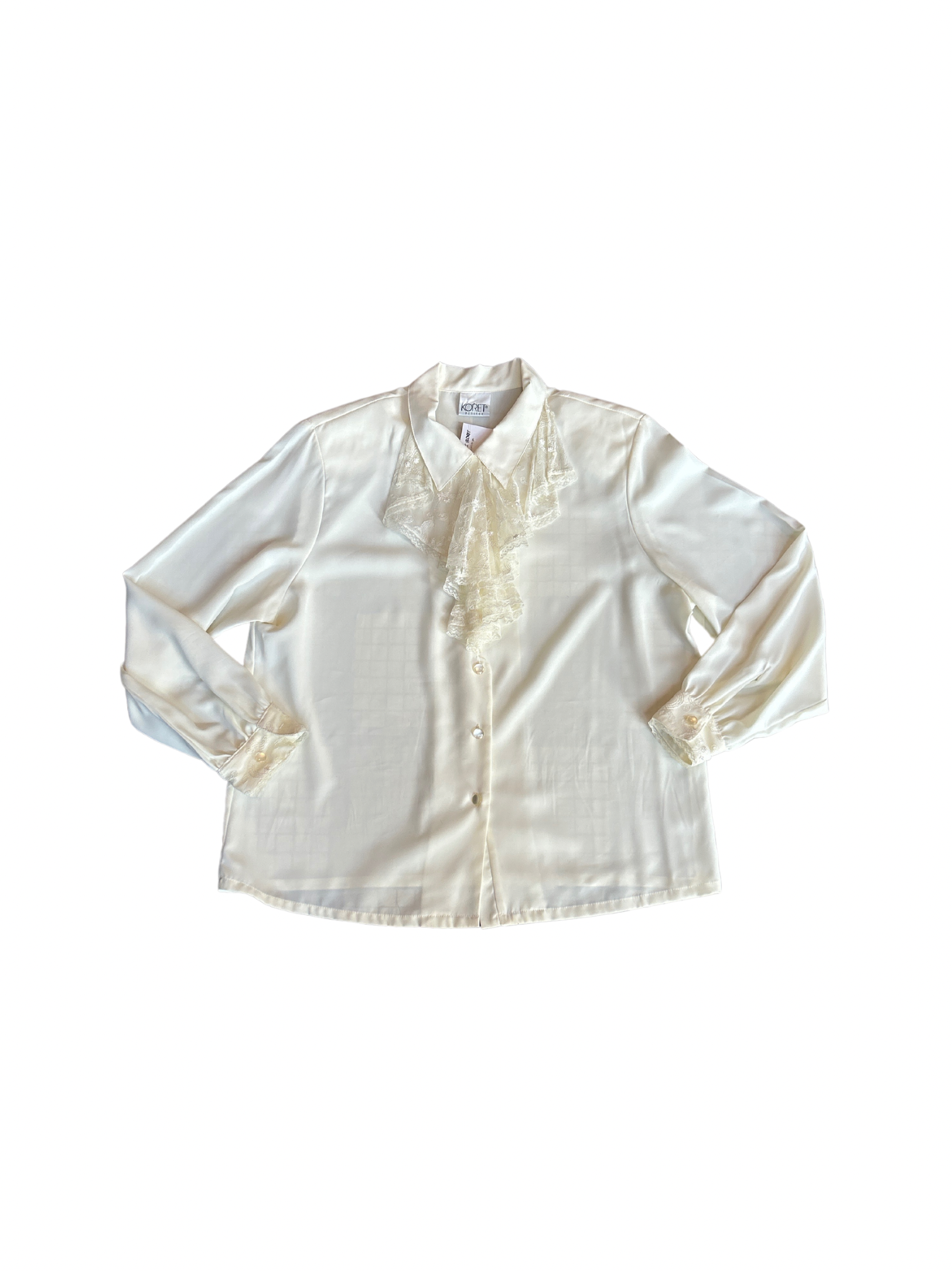 XL Koret White Ruffle Button Up