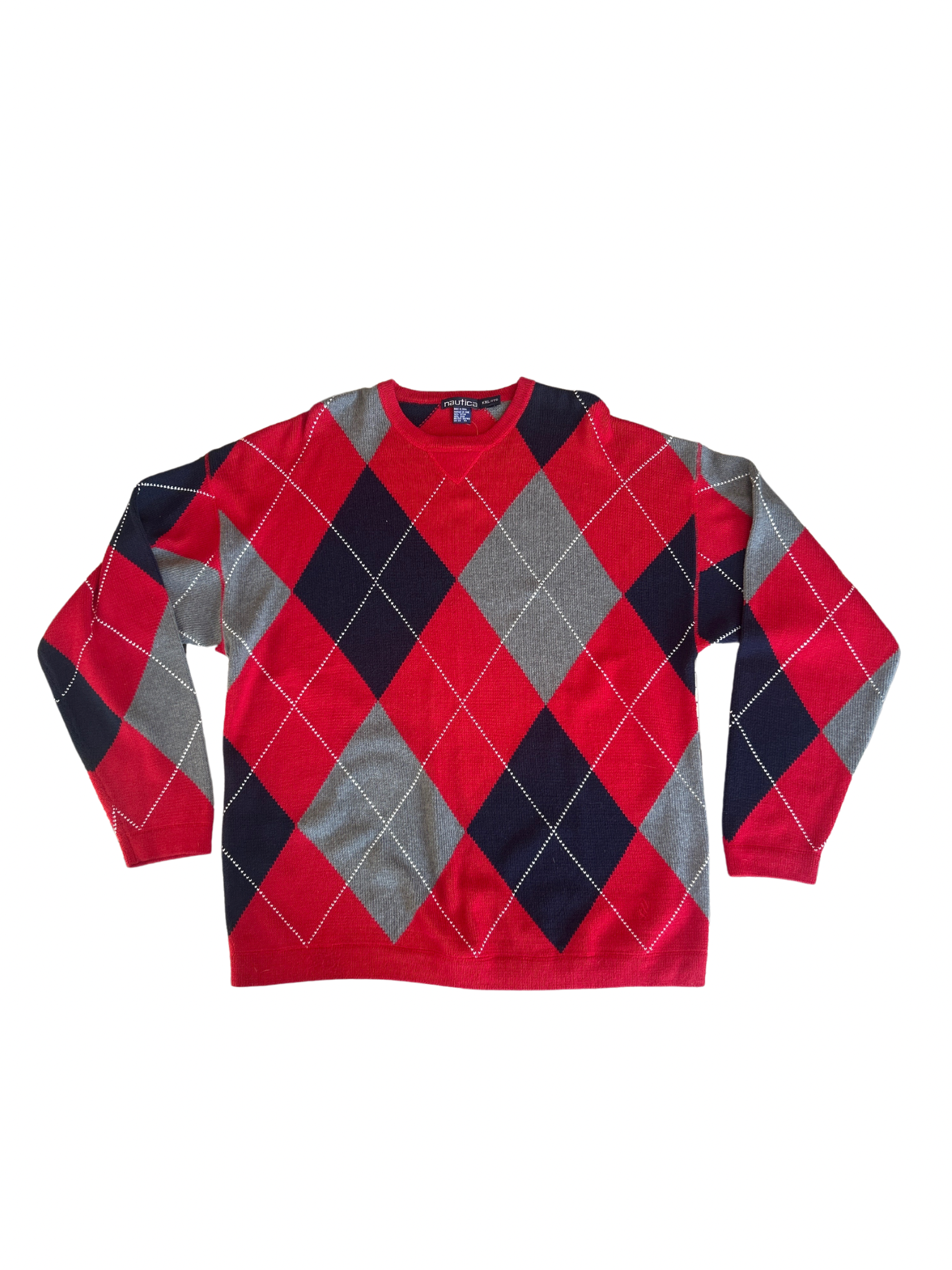 3X Nautica Red Plaid Sweater