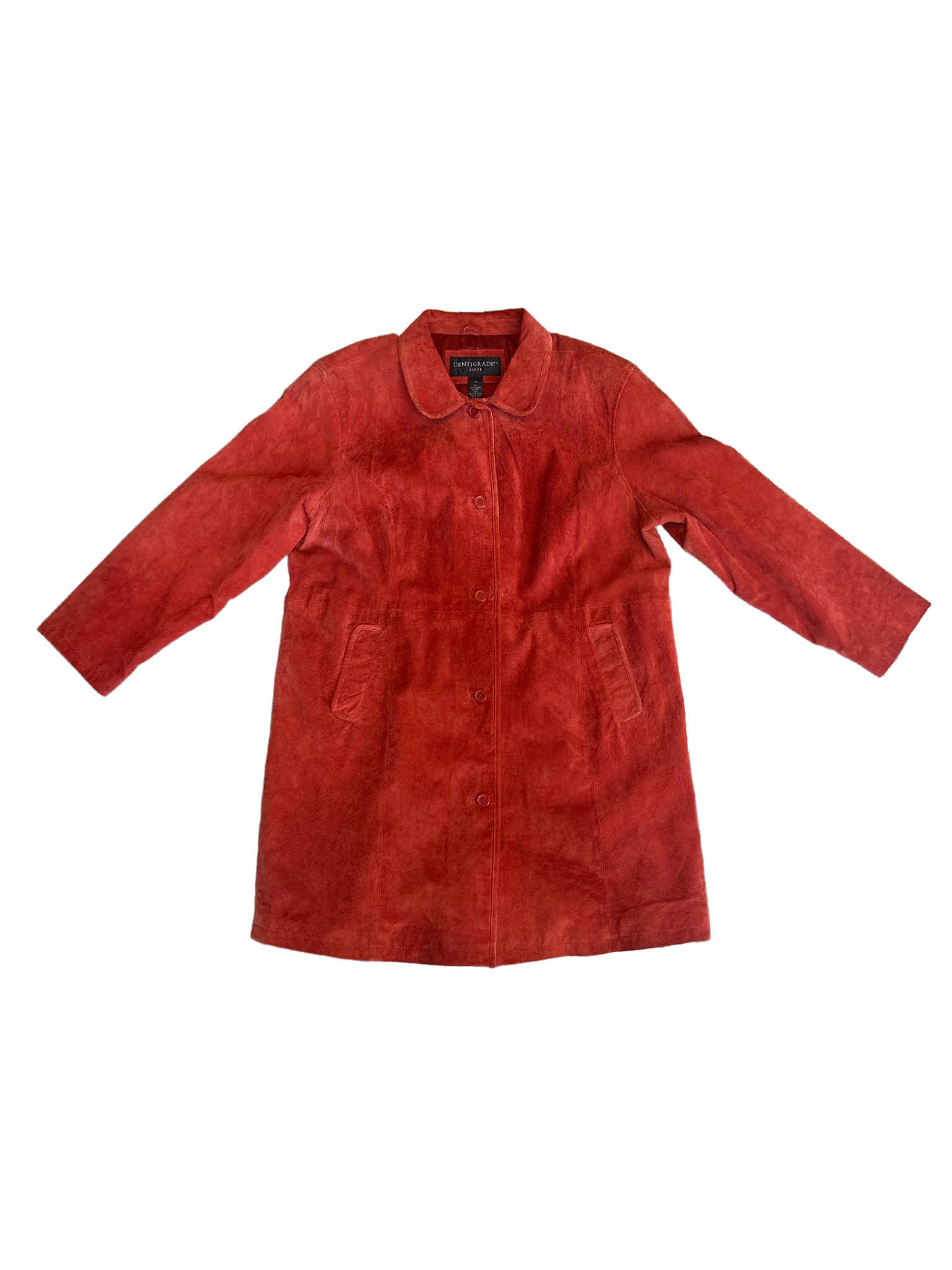 2X Centigrade Suede Leather Rust Coat