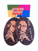 Bob Marley Wood Earrings