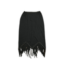 L Black Silver Studded Fringe Skirt