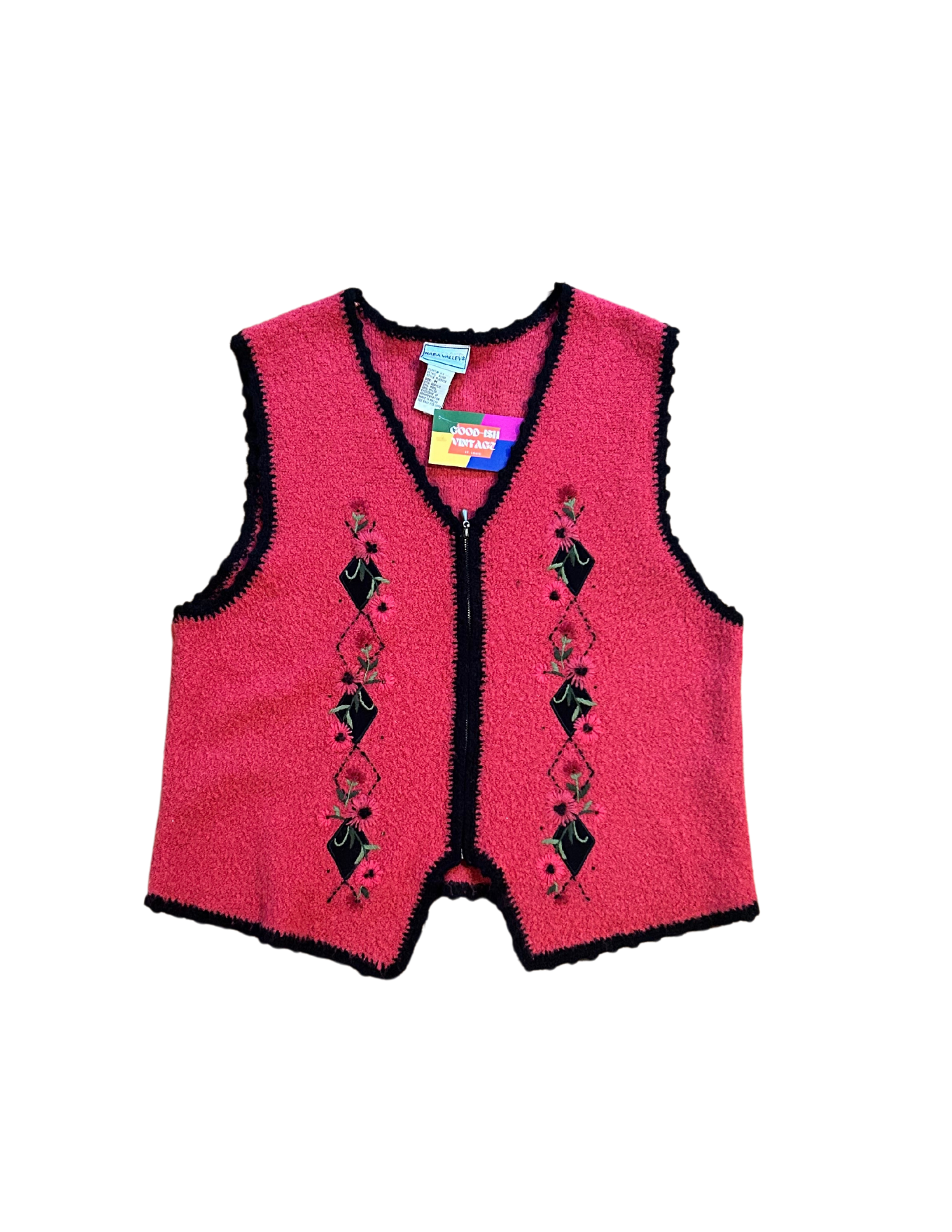 L Napa Valley Floral Embroidered Vest