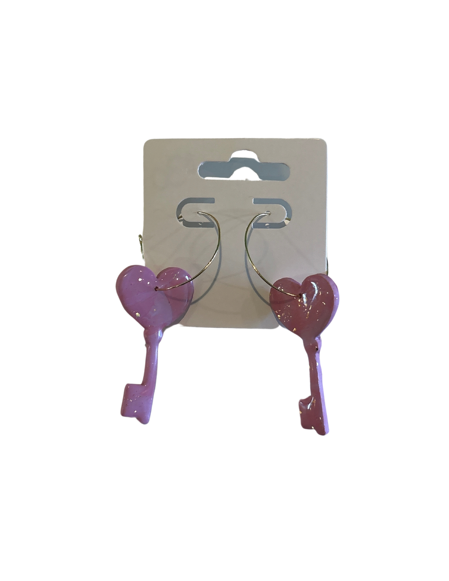 Heart Skeleton Key Earring