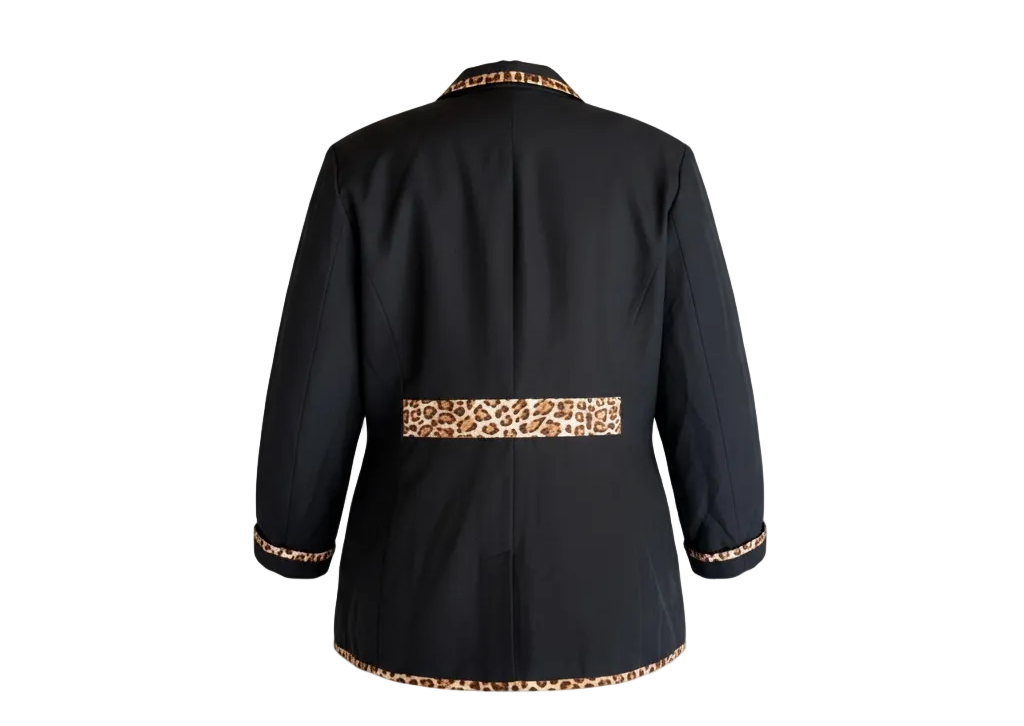 5X Allison Woods Animal Print Two Piece Blazer Set