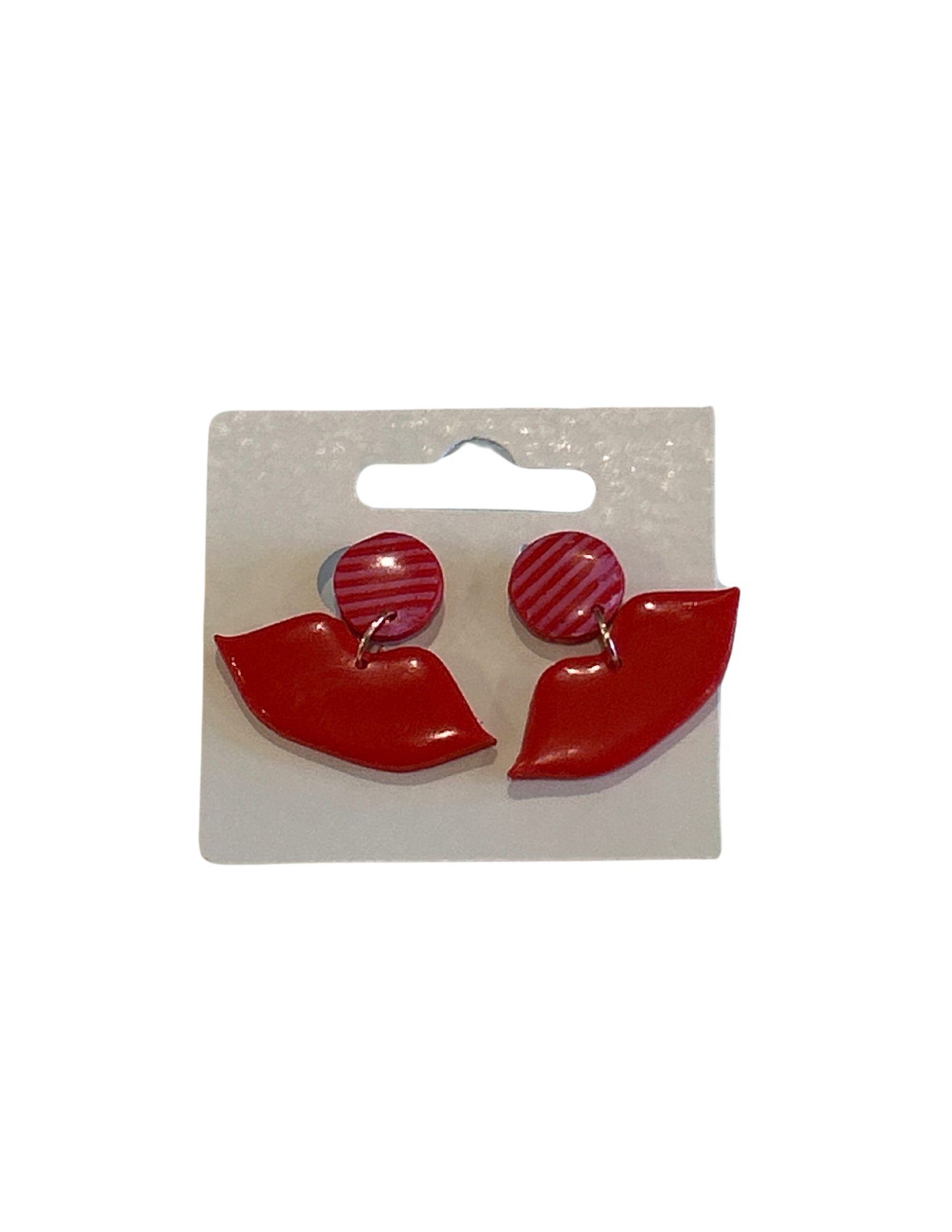 Red Lip Drop Earring