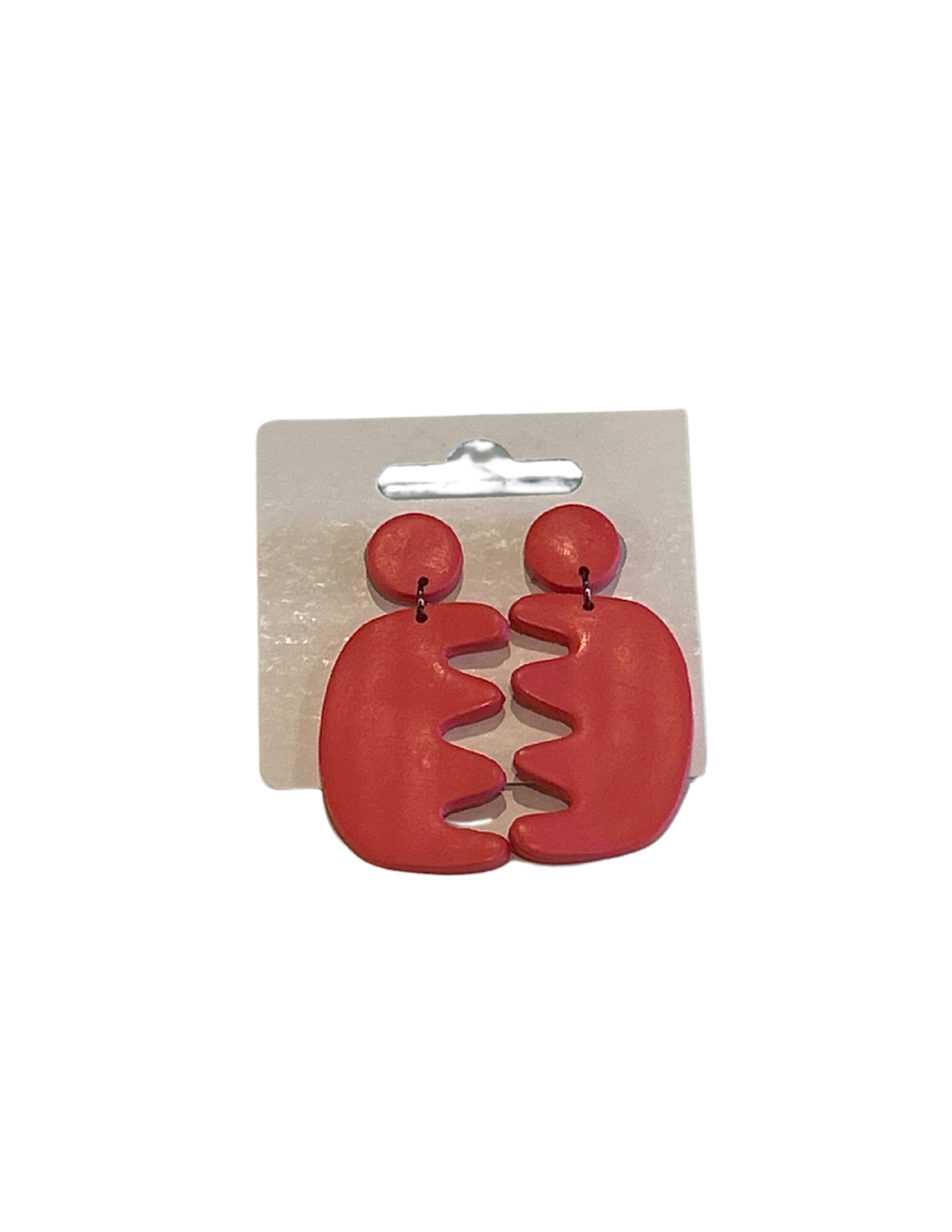 Coral Red Embrace Earring