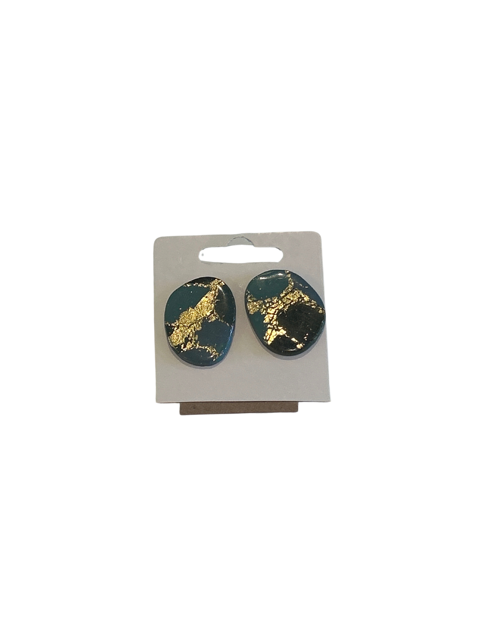 Emerald Gold Flake Earrings