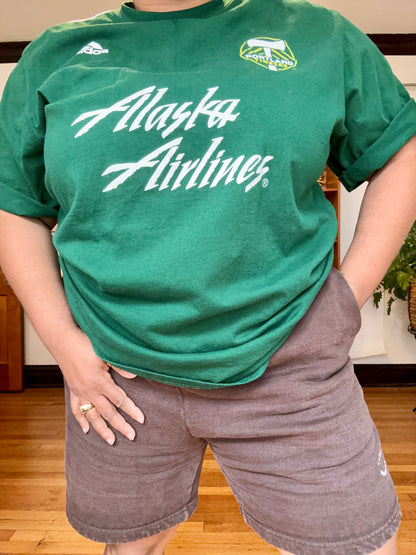 Adidas Green Alaskan Airlines T-Shirt