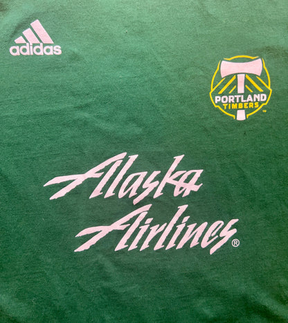 Adidas Green Alaskan Airlines T-Shirt