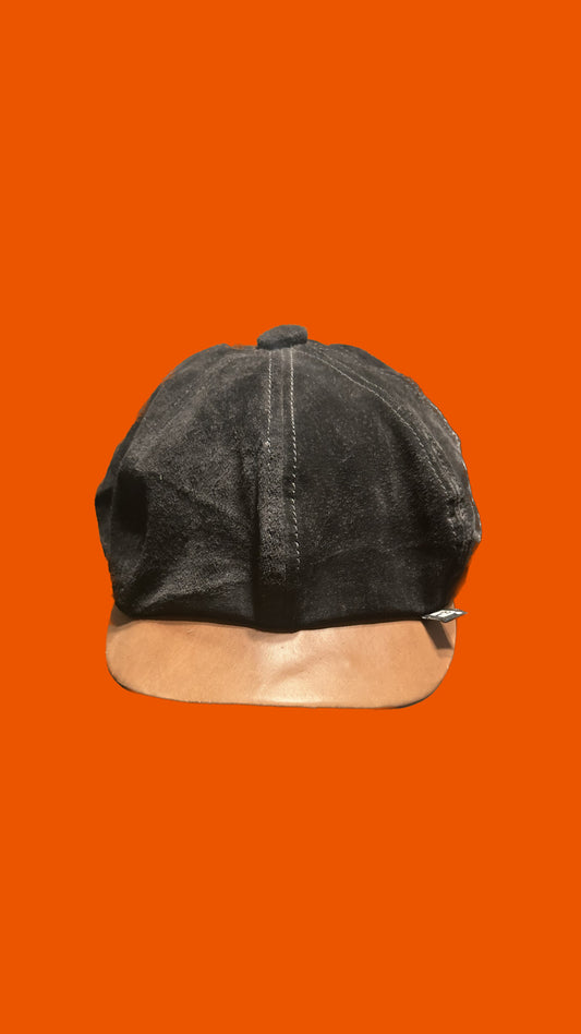 Black Suede Newsboy Cap